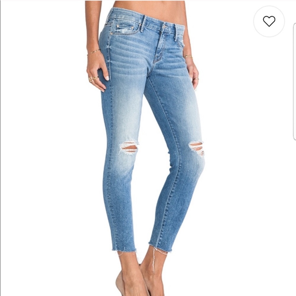new | MOTHER Looker Ankle Fray Jeans